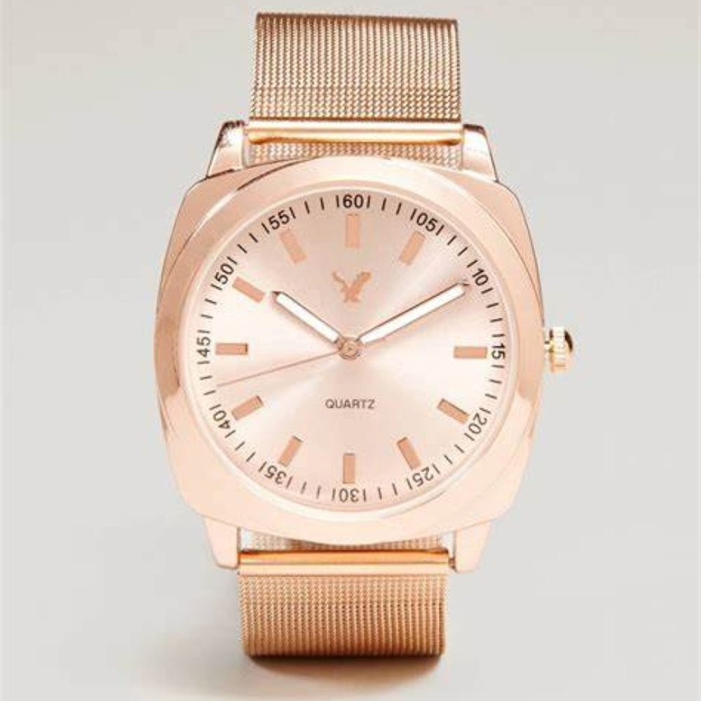 AE Rose Gold Quartz Watch, Mesh Wristband